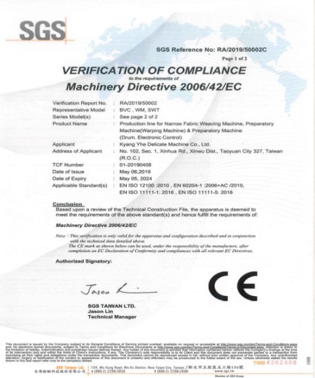 KY needle loom machine CE Certification